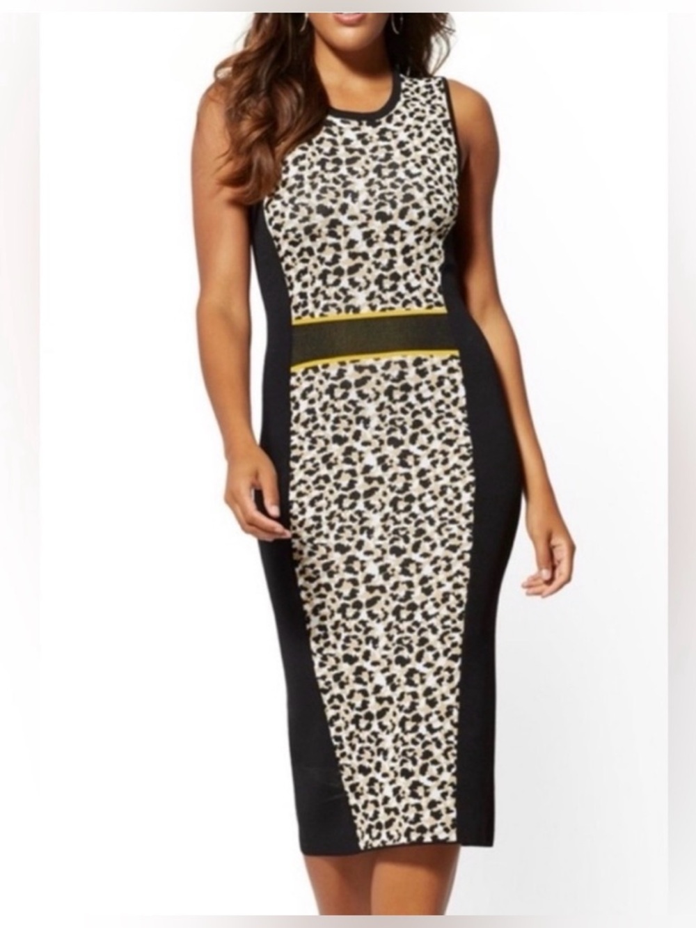 New York and Company midi leopard dress